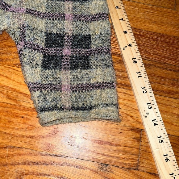 ZARA bubble sleeve tweed cropped jacket blazer purple tan fringe old money fall - Picture 10 of 11